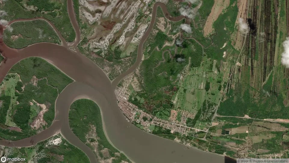 Imagem aérea de caravelas