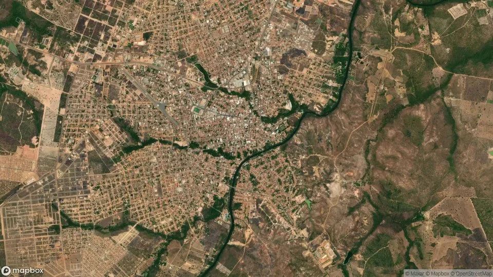 Imagem aérea de balsas