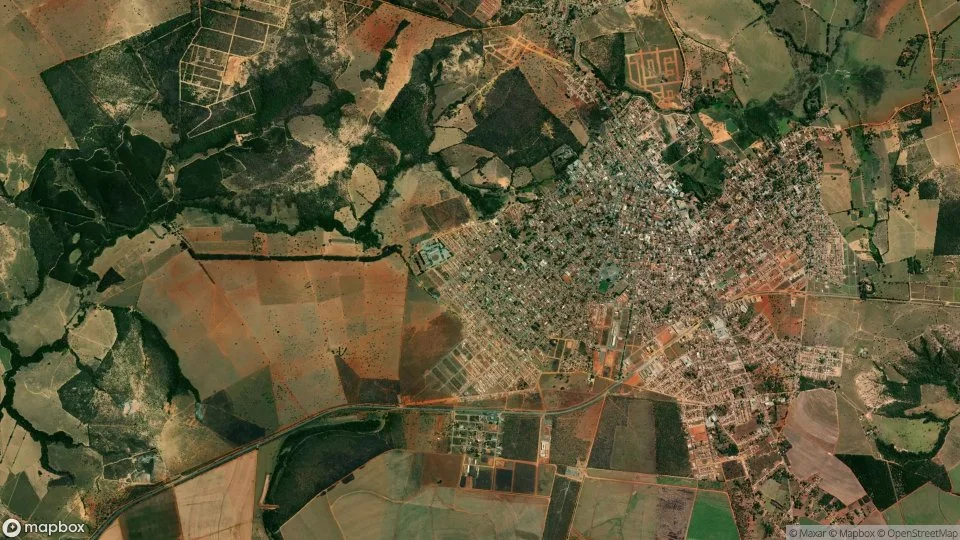 Vista aérea de Pompéu