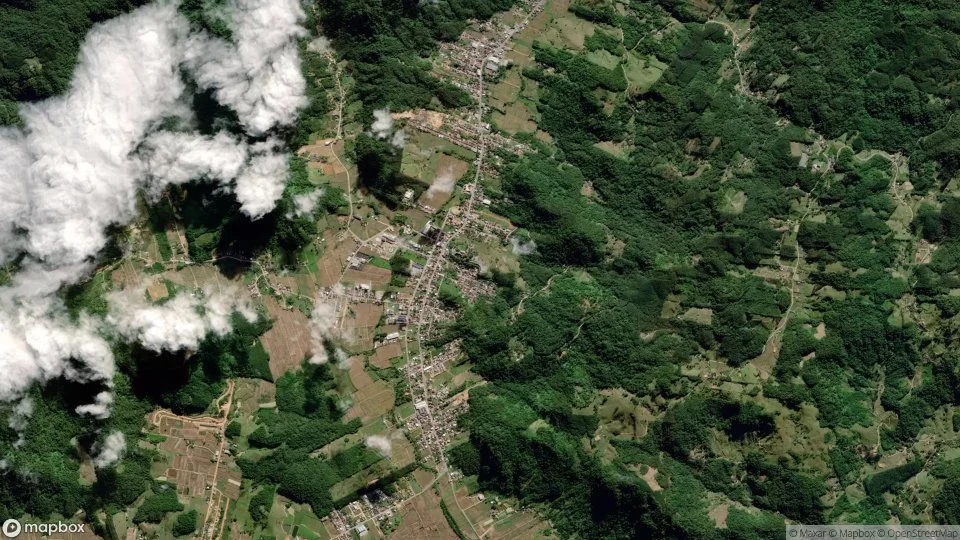 Imagem aérea de rodeio